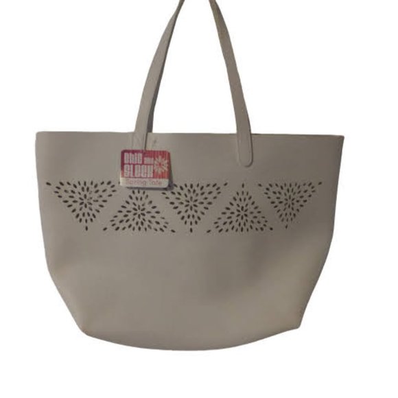 Chic and Sleek White Large Spring Tote Bag - Picture 1 of 10